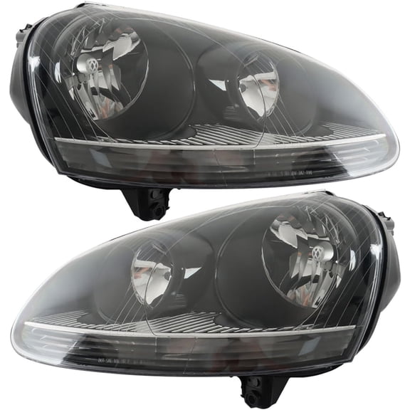SHZAITOR 1 Pair Headlights for 2006 2007 2008 2009 GTI/Rabbit Headlamp Halogen Black Driver & Passenger Side 1K6941005S | 1K6941006 |