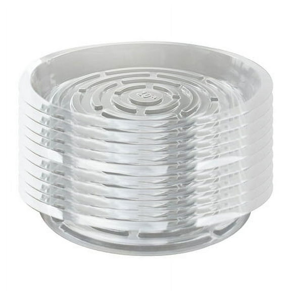 SHZAITOR 10Pcs 10in Clear Plastic Plant Saucer Drip Trays Plate Dish Fit for Pot Durable