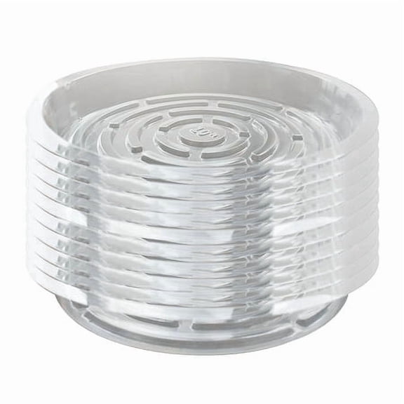 SHZAITOR 10Pcs 10in Clear Plastic Plant Saucer Drip Trays Plate Dish Fit for Pot Durable