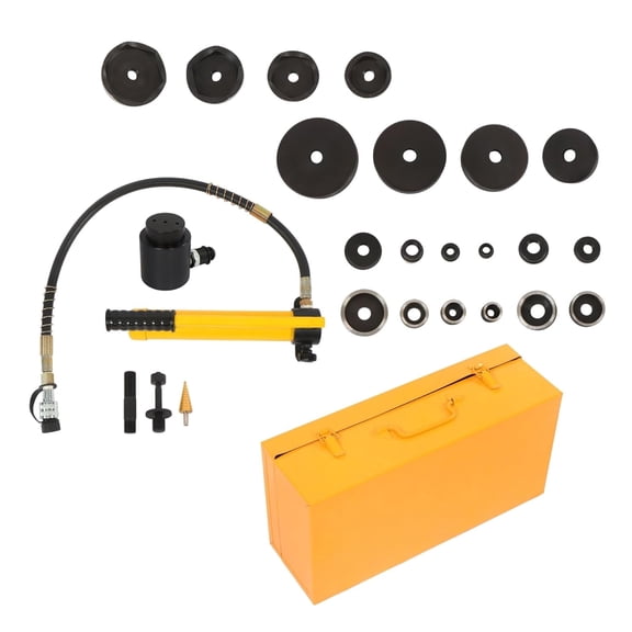 SHZAITOR 15 Ton Hydraulic Knockout Punch Kit Professional Heavy Duty Punch Driver Tool 1/2 to 4 Inch Electrical Conduit Hole Cutter Set with 10 Dies for Metal Electrical Panels