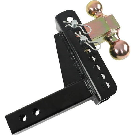 SHZAITOR 2-Inch Receiver 2 and 2-5/16-Inch Balls 14,000 LBS Trailer Towing Hitch Dual Ball Adjustable Mount, 6 Inch Drop, 5-1/4 Inch Rise