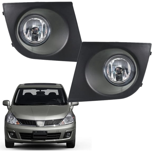 SHZAITOR 2-Pack Fog Light Assembly with Bulbs Harness Switch Kit Replacement for 2007-2011 Versa Passenger and Driver Side