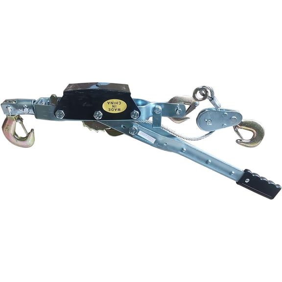 SHZAITOR 4T Cable Puller Gear Power Puller 3 Hooks Dual Gear Power Puller Fit for Automotive, Construction, Farm, Ranch