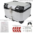 thumbnail image 1 of SHZAITOR 65L-X Silver Motorcycle Tail Box Top Case, Aluminum Alloy Motorcycle Top Case Tail Box with Wide Space & Cool Appearance Motorcycle Trunk Tour Tail Box Secure & Durable, 1 of 6