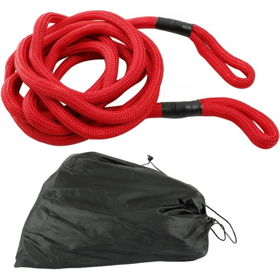 SHZAITOR 7/8 Inch x 30 Foot 30,000lbs Red Kinetic Recovery Rope Towing Rope Nylon Made Heavy Duty Offroad Snatch Rope Replacement for Truck Large SUVs Offroad Vehicels