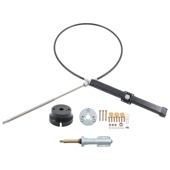 SHZAITOR 8FT Marine Boat Steering Cable Kit Mount Rack and Pinion Steering System