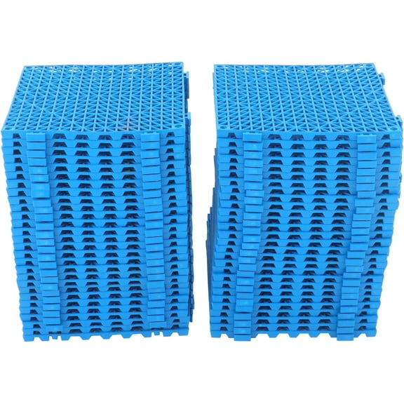 SHZAITOR Blue PVC Interlocking Floor Tiles, Wet and Dry Separation Plastic Drainage Bricks, 12 * 12Inch Interlocking Drainage Floor Bricks, 55PCS