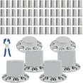 thumbnail image 1 of SHZAITOR Chrome Hubcap Kit 2 Front 4 Rear 33mm Flat Nuts Replacement for 10-Hole 11 1/4 Bolt Circle for 20 22-1/2 and 24-1/2 Wheels, 1 of 7