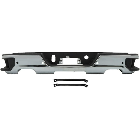 SHZAITOR Chrome Rear Bumper Assembly Replacement for Chevy Silverado GMC Sierra 1500 2019-2023 with Park Assist Sensors GM1103219