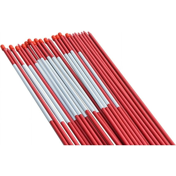 SHZAITOR Driveway Marker Refective 48 inch Snow Stakes Plow Fence Tape Pole Red 100 Pack