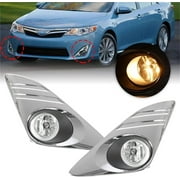 SHZAITOR For 2012-2014 Toyota Camry L Le Xle Bumper Fog Light Driving Lamps&Chrome Cover
