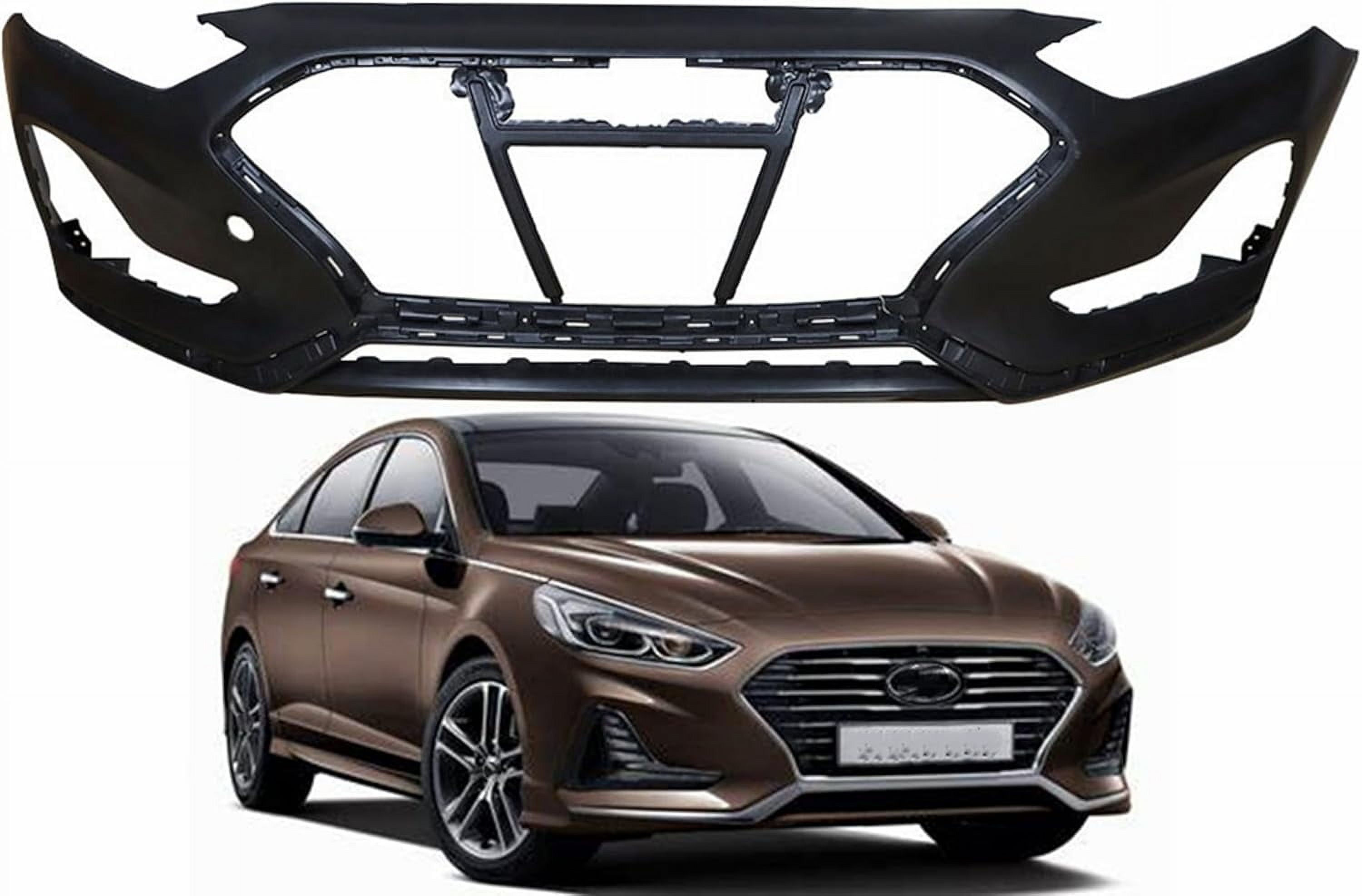 Primed Front Bumper Cover For 2018-2019 Hyundai Sonata – Replacement Part HY1000219