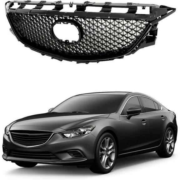SHZAITOR Front Bumper Grille Mesh Honrycomb with Black Replacement for Mazda 6 2015 2016
