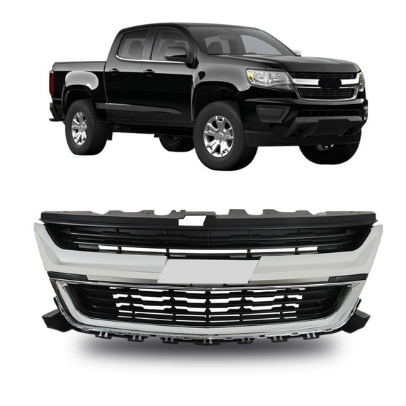 SHZAITOR Front Bumper Upper Grill Grille Chrome For 2015-2020 Chevrolet Colorado 84408363