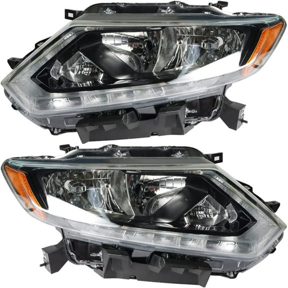 SHZAITOR Halogen Pair Headlights For 2014-2016 Nissan Rogue w/LED DRL Headlamp Left&Right