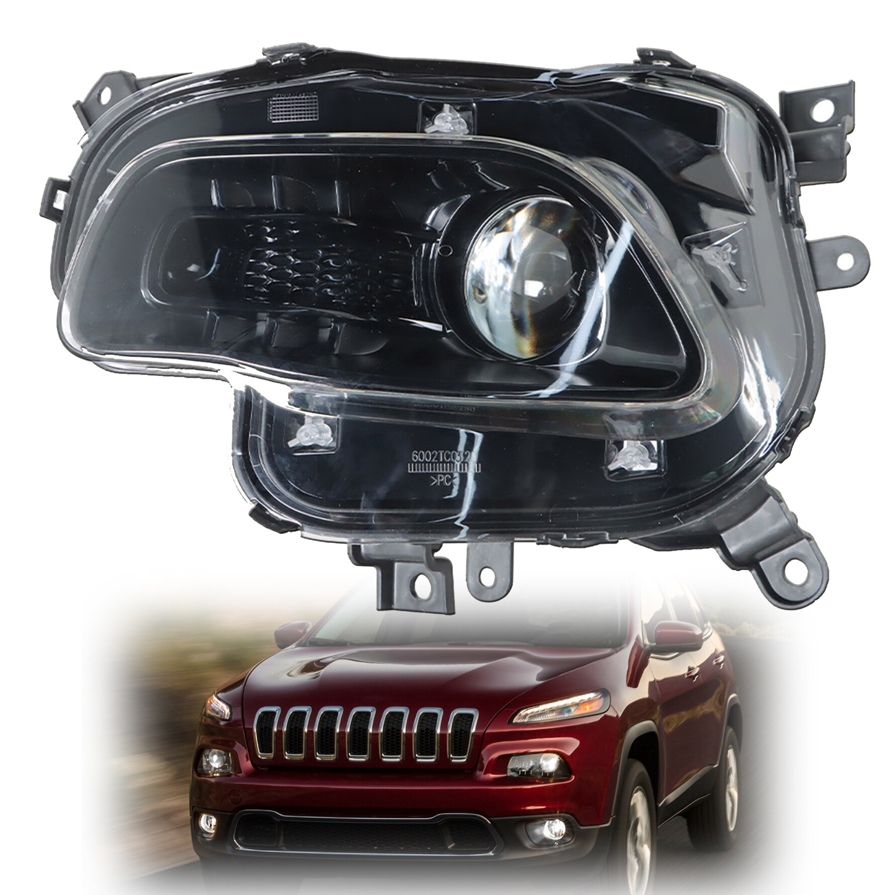 For Jeep Cherokee 2014-2018 Headlight Assembly Set Right Passenger Side