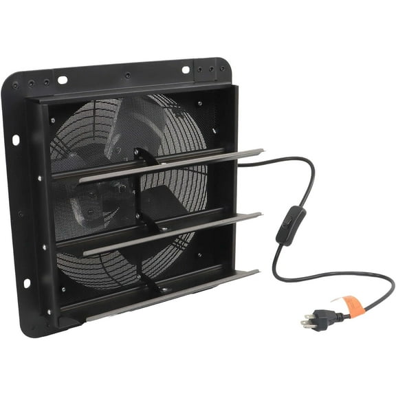 SHZAITOR Shutter Exhaust Fan 10" Louver exhaust fan switch and Insect Net for Basement