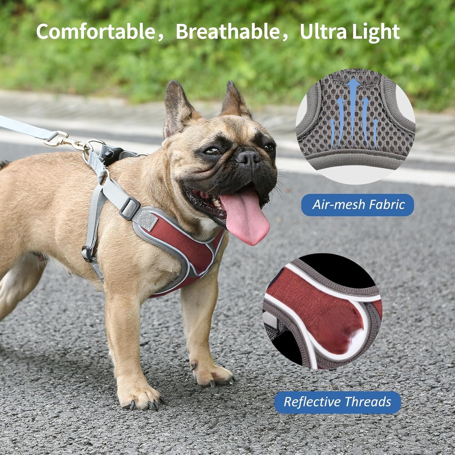 SHZHHFKJCX Adjustable Comfortable Stepin Frenchie Dog Harness and