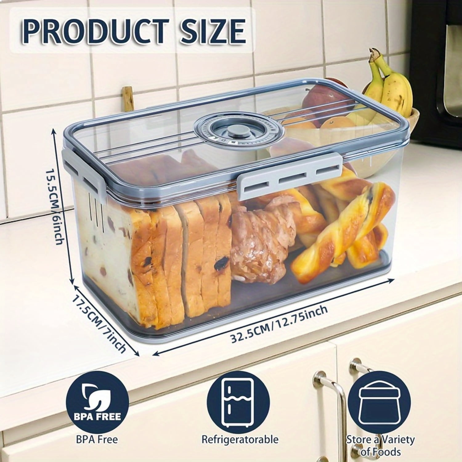 SHZHHFKJCX Airtight LeakProof Bread Box Organizer Keep Your Bread