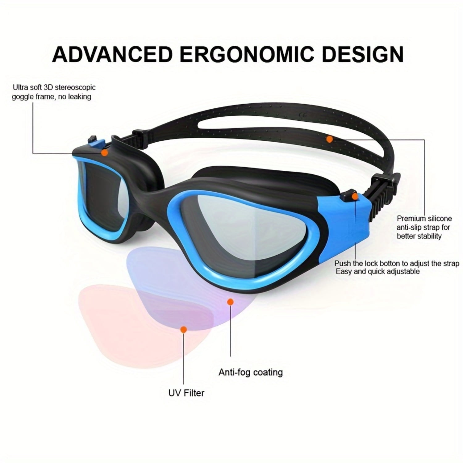 SHZHHFKJCX AntiFog and UV Protection Adult Swim Goggles for