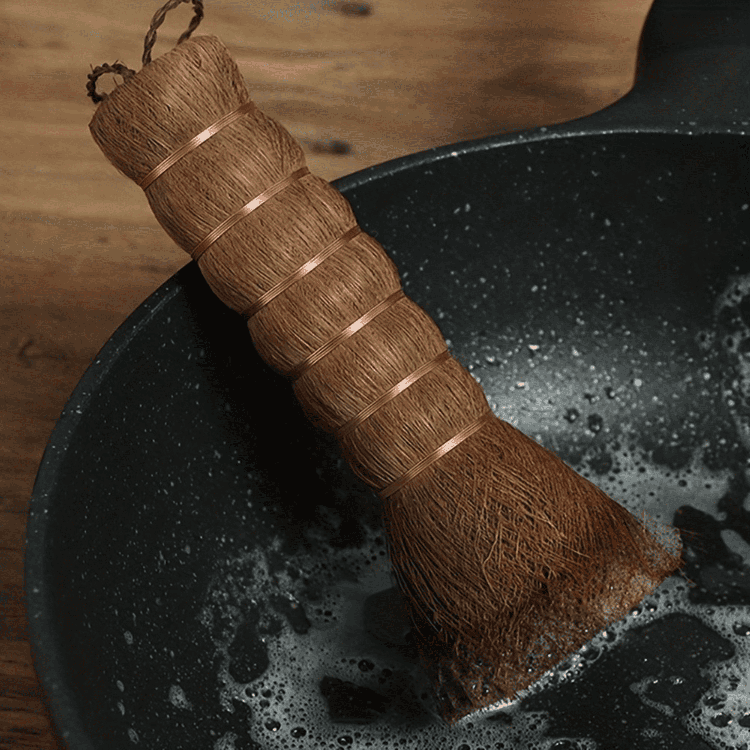 SHZHHFKJCX Gentle Natural Palm Cleaning Brush Soft Bristle Pot