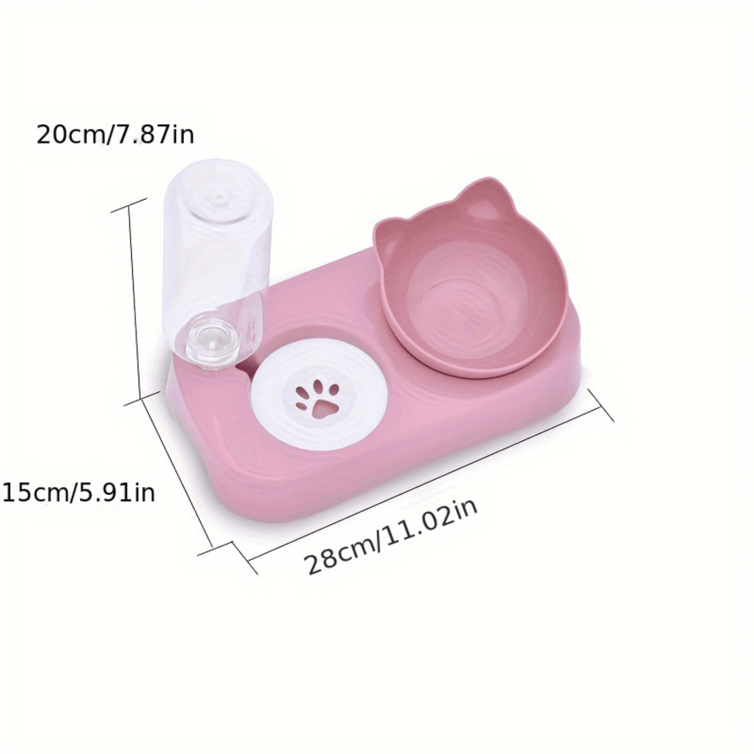 SHZHHFKJCX Gravity Water Bottle Elevated Auto Cat Feeder Tilted Food