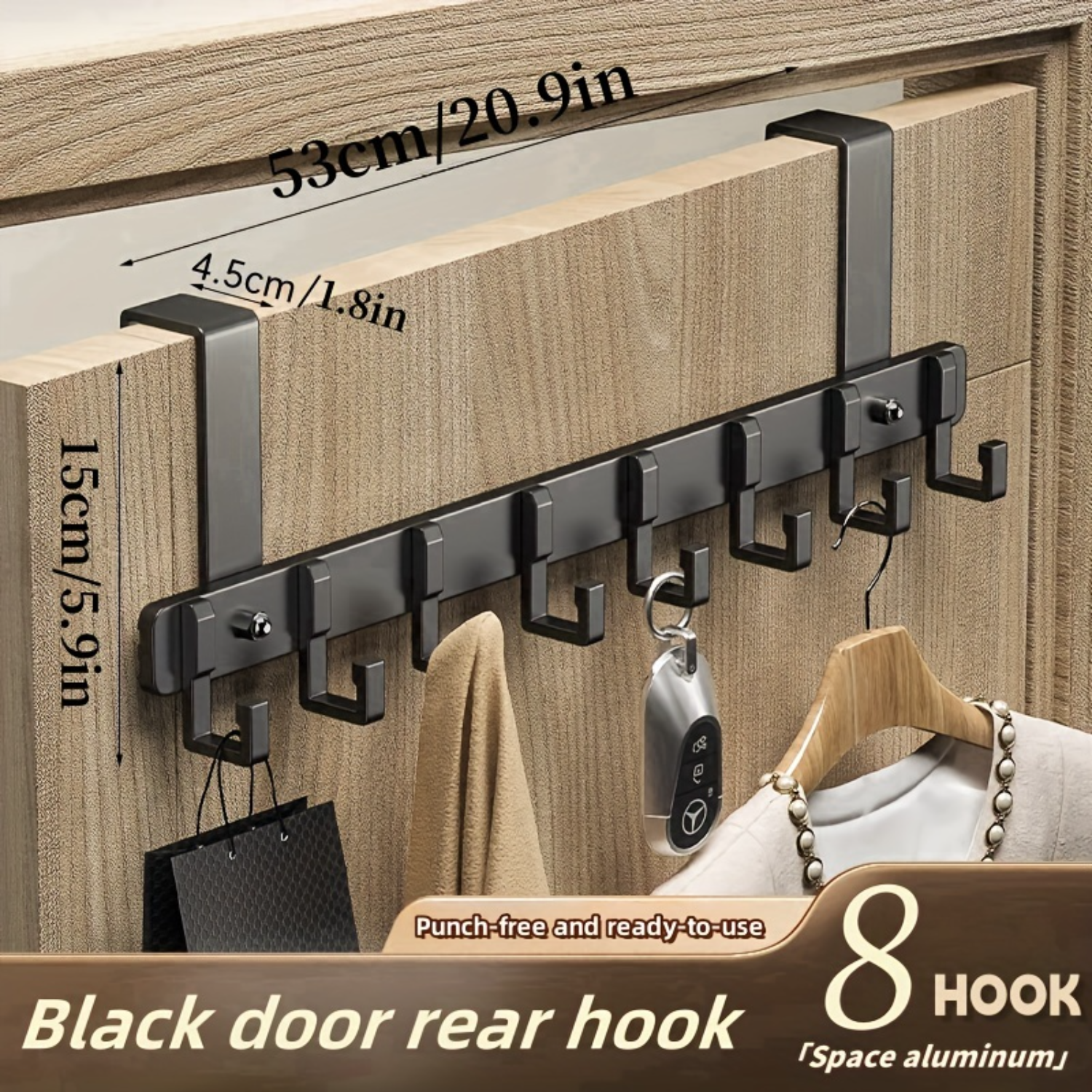 SHZHHFKJCX HeavyDuty Chrome Finish OverTheDoor Organizer Rack