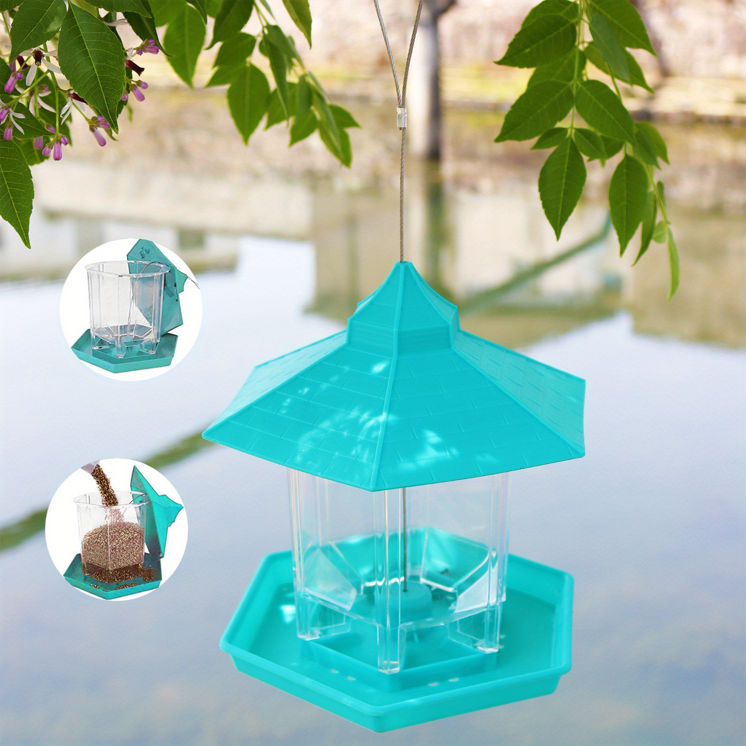 SHZHHFKJCX Outdoor Courtyard Balcony Hummingbird Feeder with Stunning