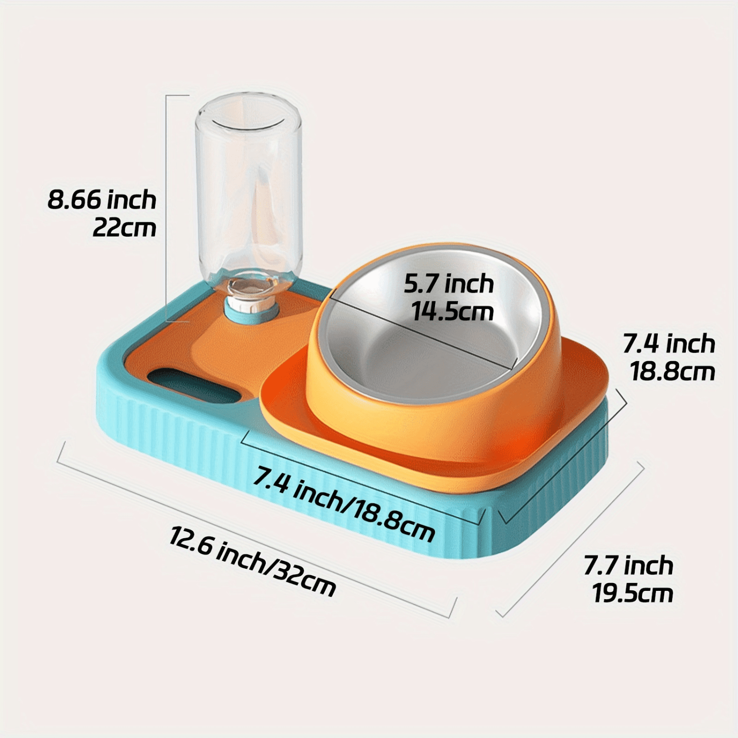 SHZHHFKJCX Premium Automatic Plastic DoubleBowl Cat Feeder & Water