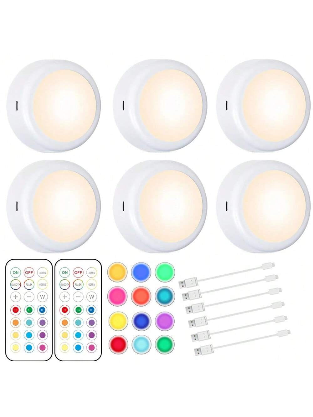 SHZHHFKJCX Rechargeable LED Puck Lights Dimmable Tap Night Light with