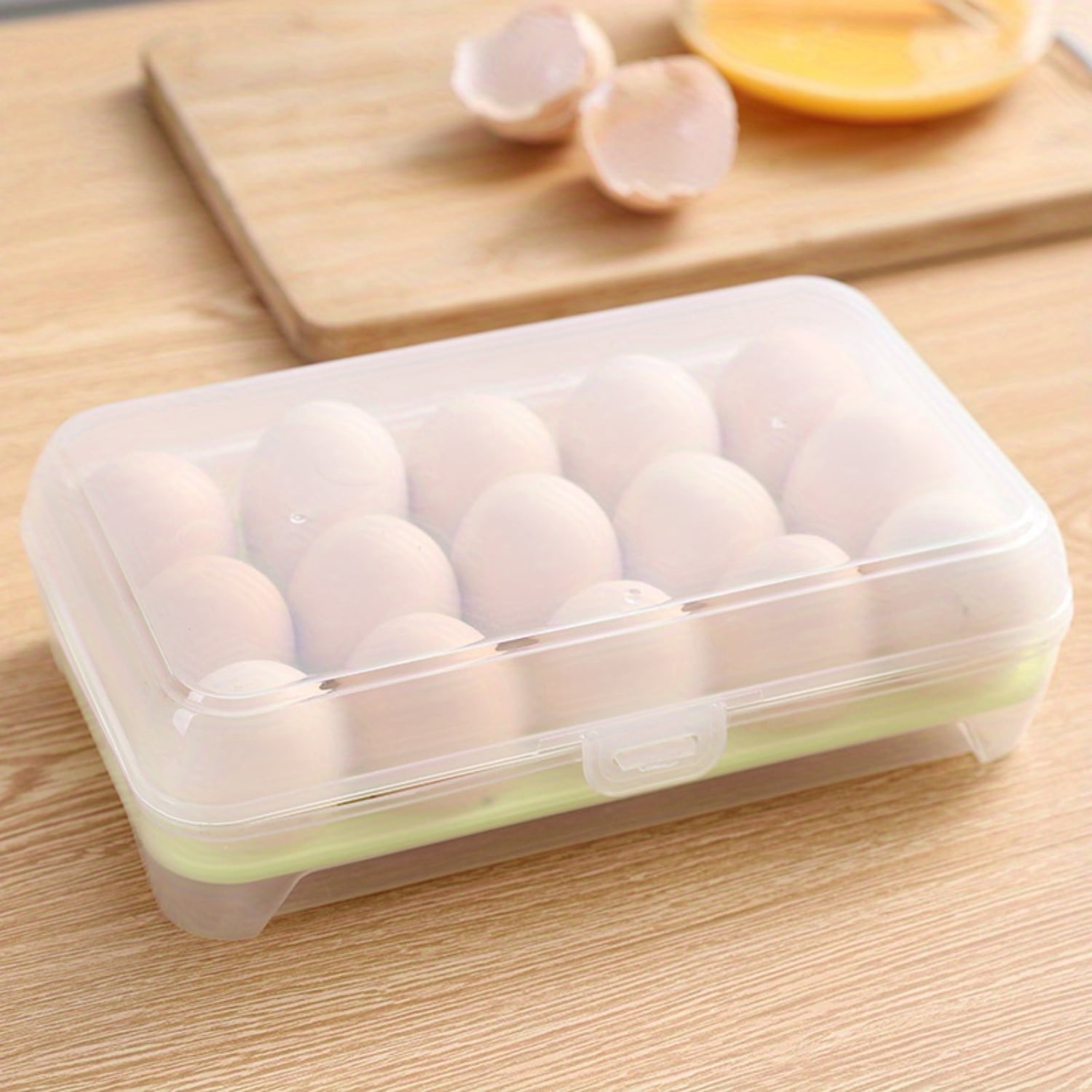 SHZHHFKJCX Stackable Egg Container with 15Grid Durable FreezerSafe