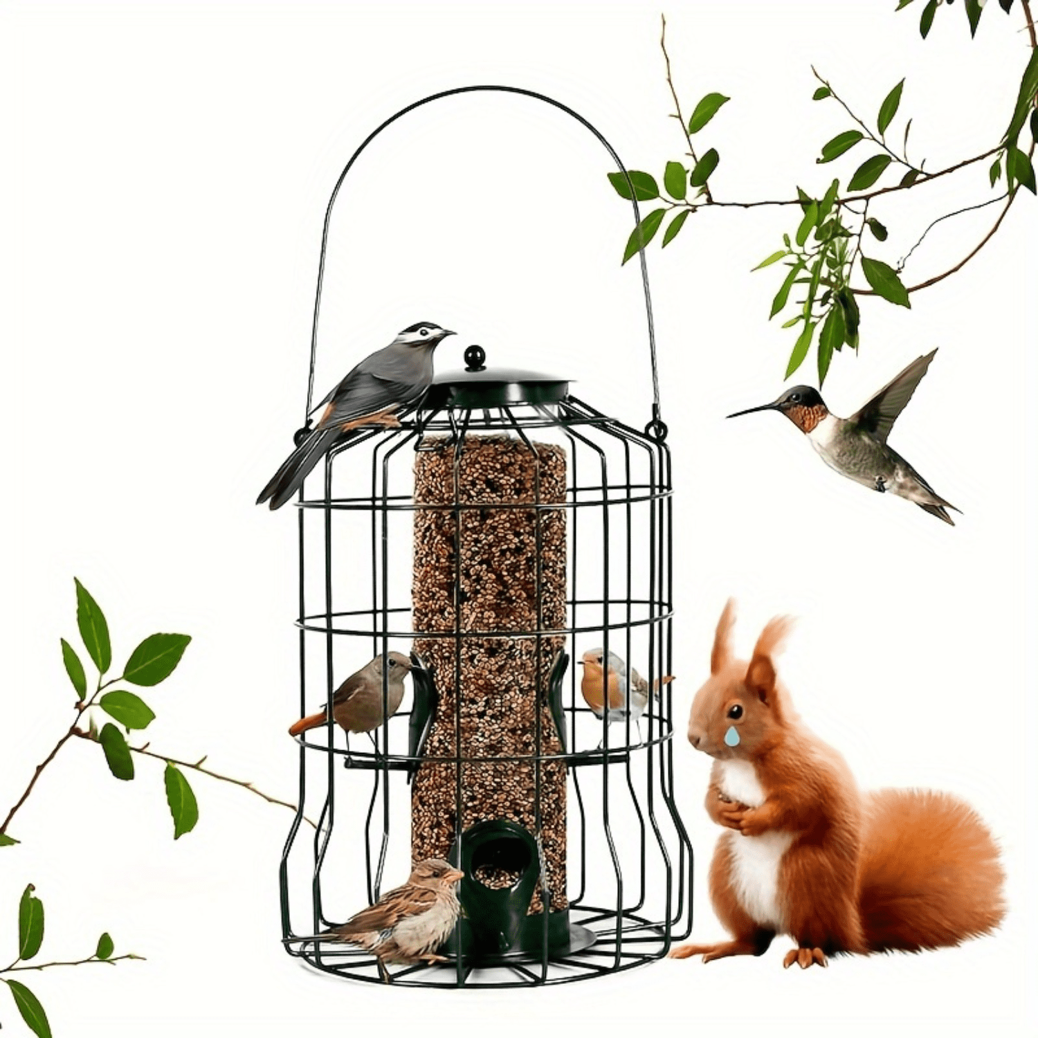 SHZHHFKJCX Stylish Metal Hanging Tube Bird Feeder for Small Wild Birds Weatherproof Design