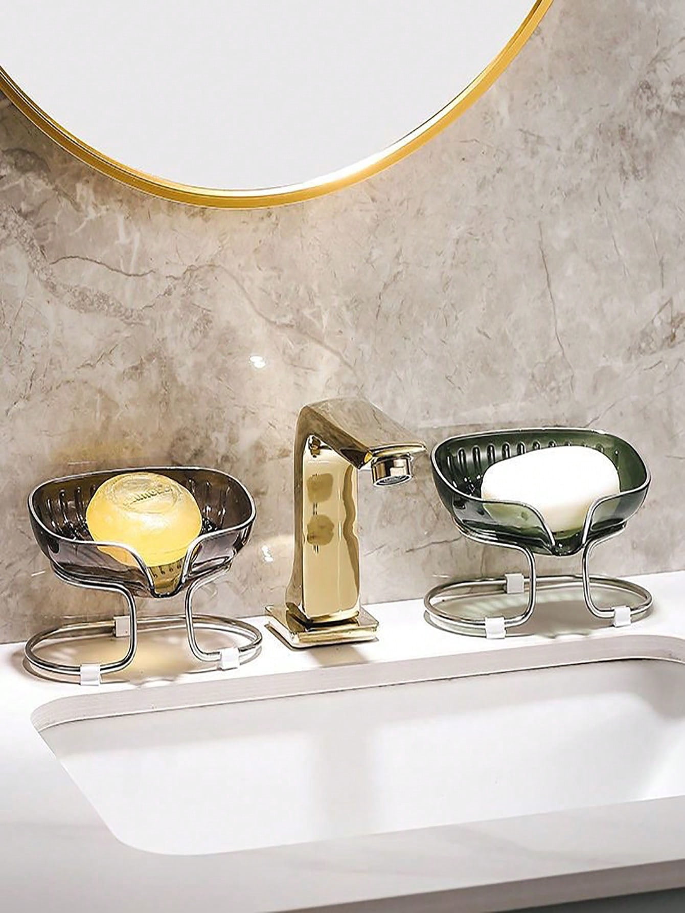 SHZHHFKJCX Wall-Mounted Creative Soap Dish Holder with Drainage Tray ...