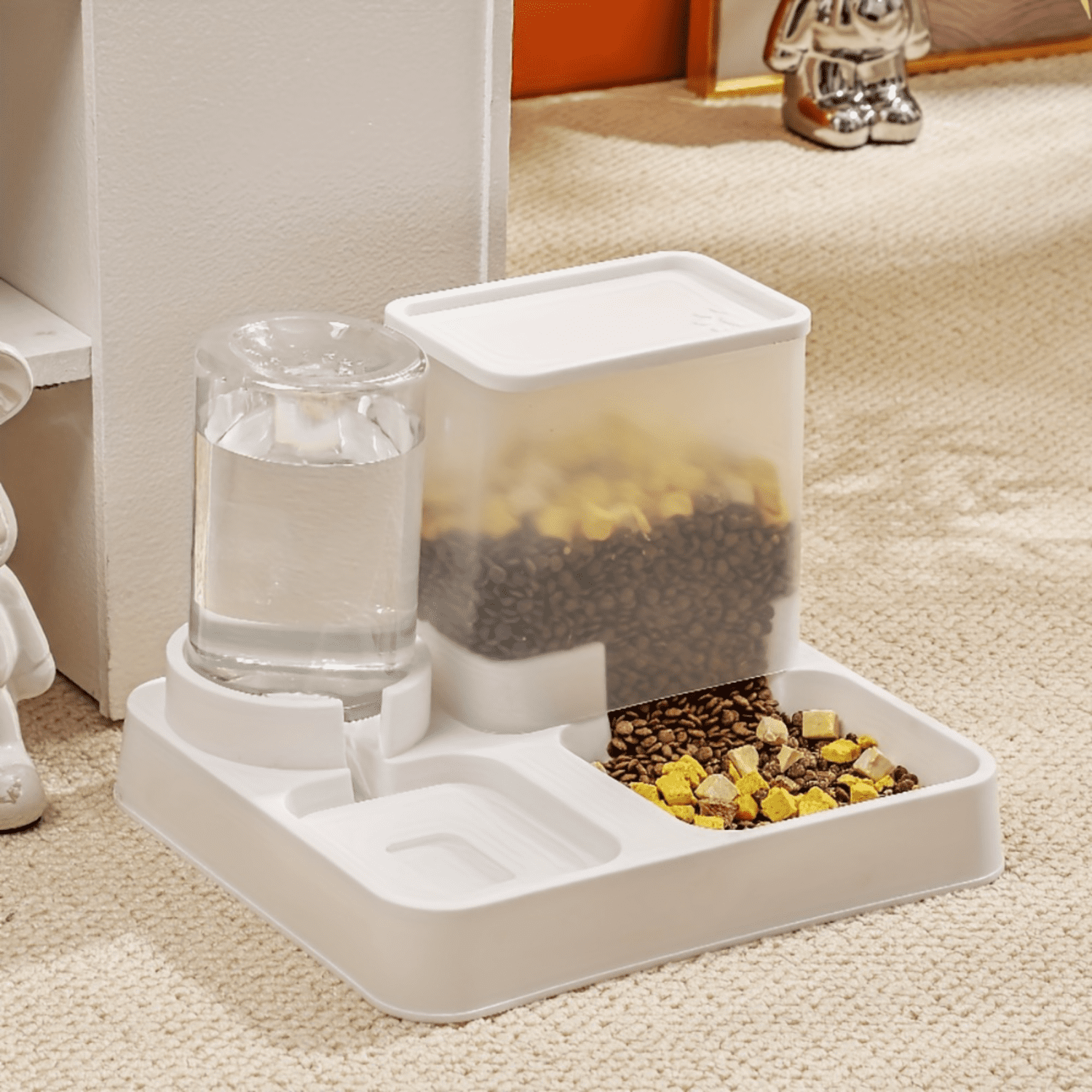 SHZHLAIFUZB Convenient Automatic Cat Feeder & Water Dispenser Set for