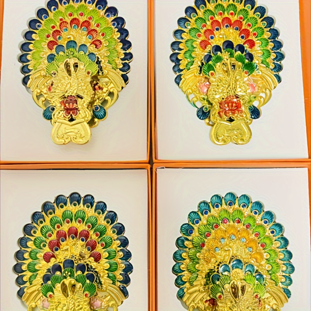 SHZHLAIFUZB Retro Portable Peacock Makeup Mirror for Women Elegant