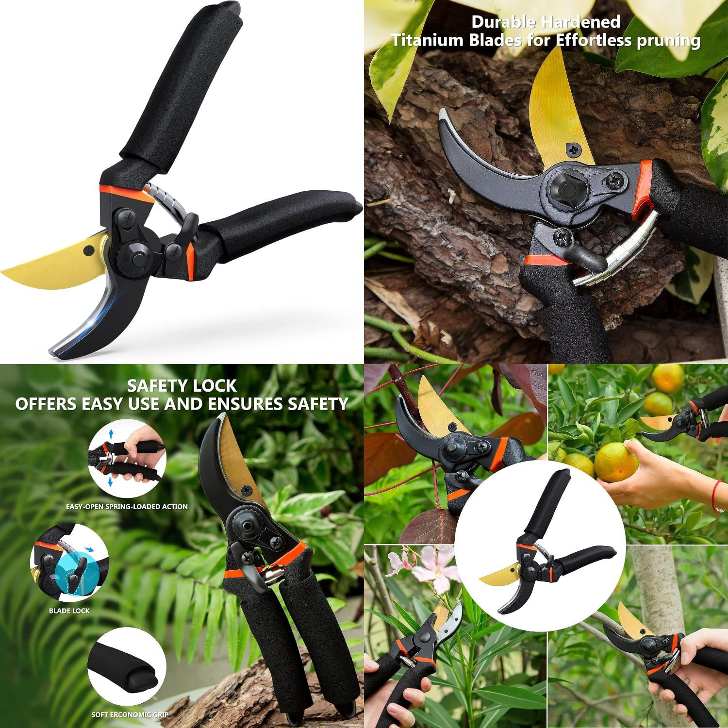 SHZHMN Professional High-Quality 8.5” Precision Bypass Pruner Hand ...