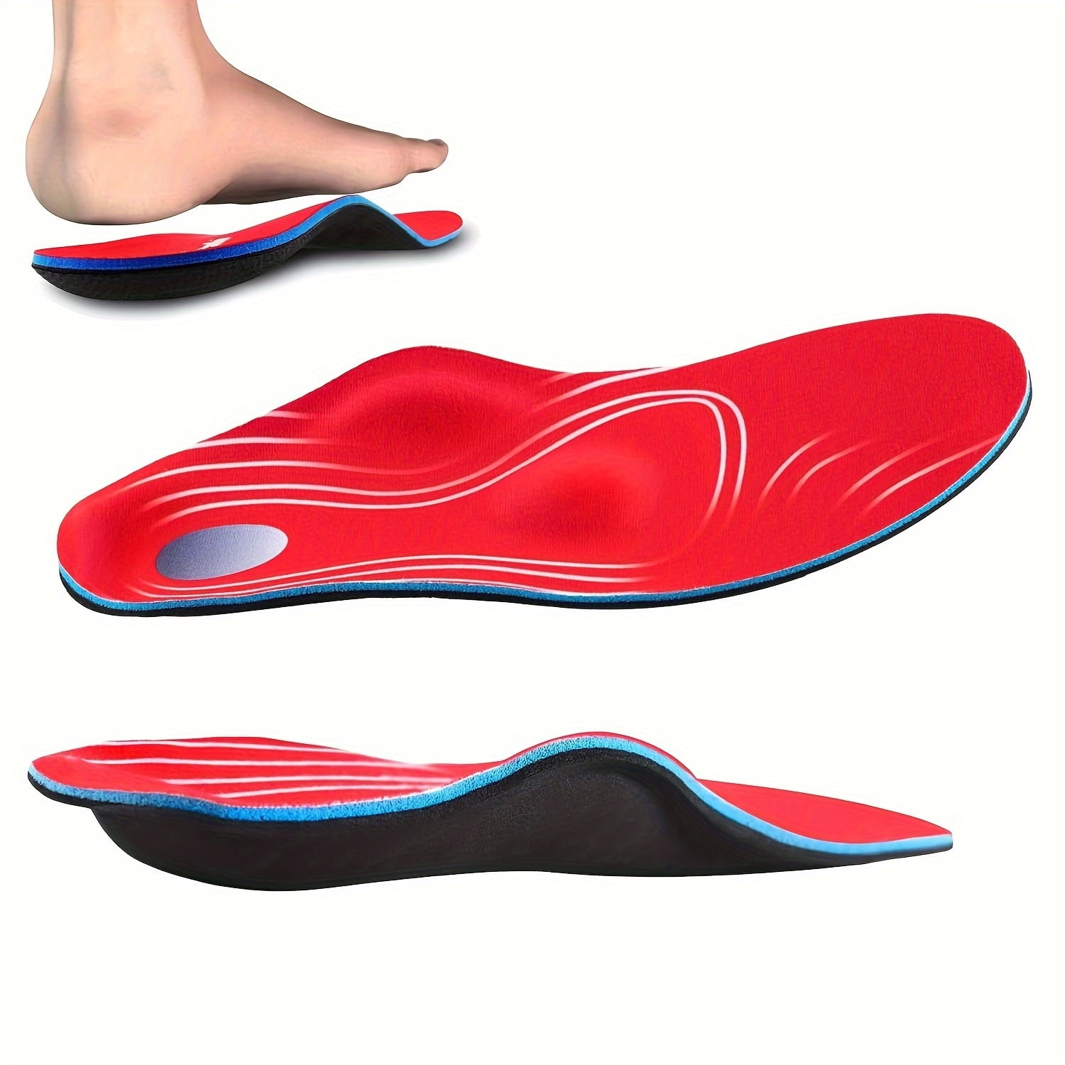 SHZHRUKUNSHM Comfortable Orthotic Arch Support Insoles for Flat Feet