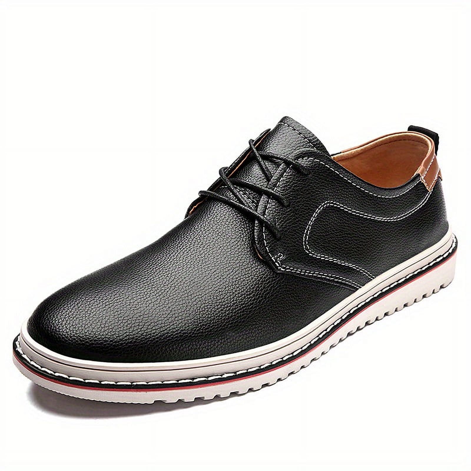 SHZHRUKUNSHM Elegant Black Laceup Derby Shoes for Business Semi Formal