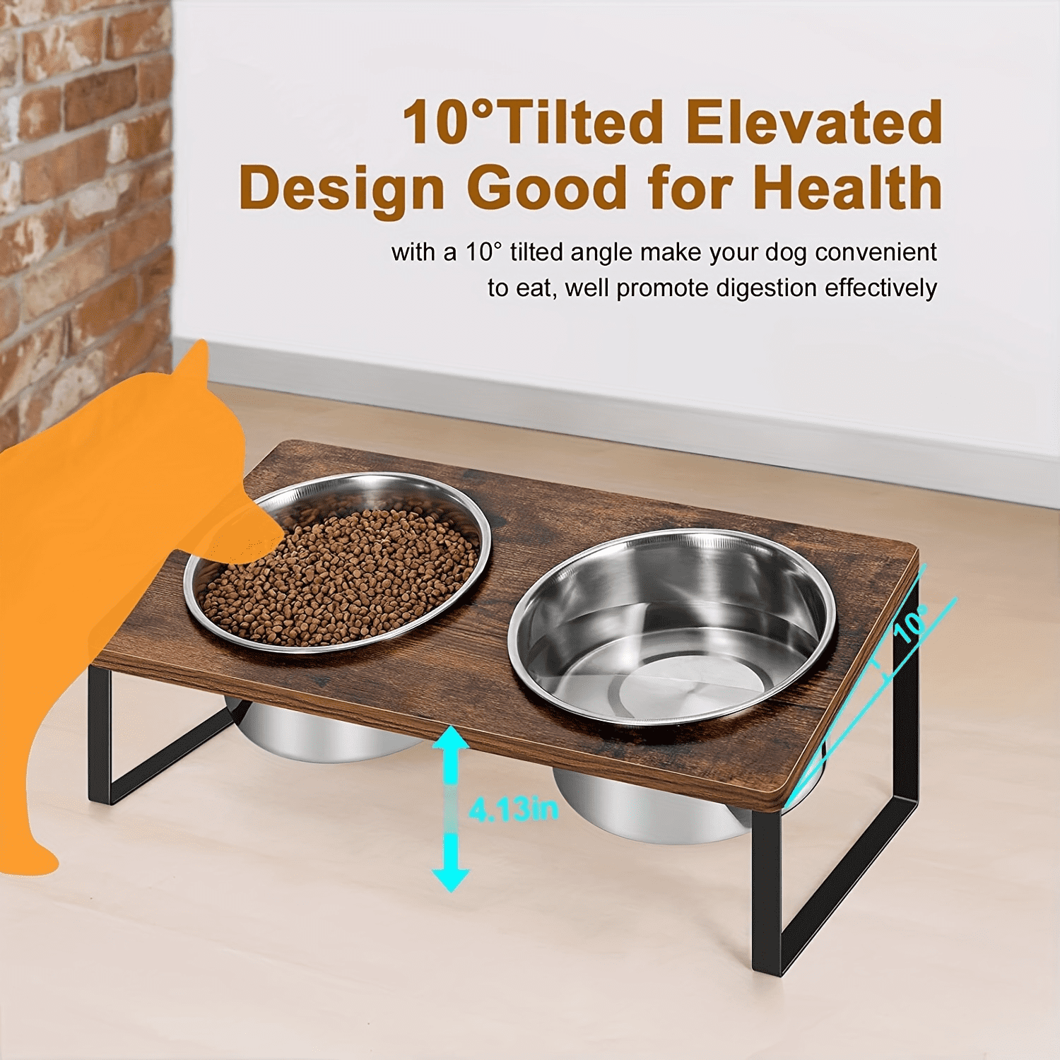 SHZHRUKUNSHM Stainless Steel Elevated Pet Feeder Stand for Dogs and Cats Elevated Cat and Dog