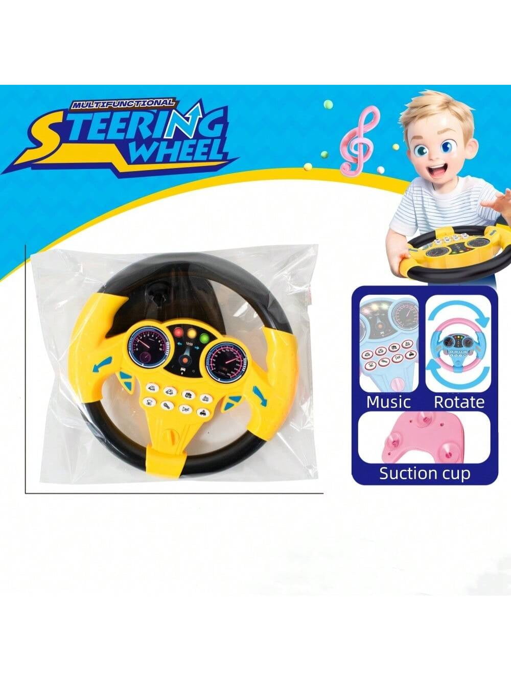 SHZHSDWEIJ Music Okids Steering Wheel Toy Fun Pretend Play Driving