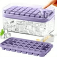 SHZHSDWEIJ Purple Food Grade 2Pack BPAFree Plastic Ice Cube Tray with