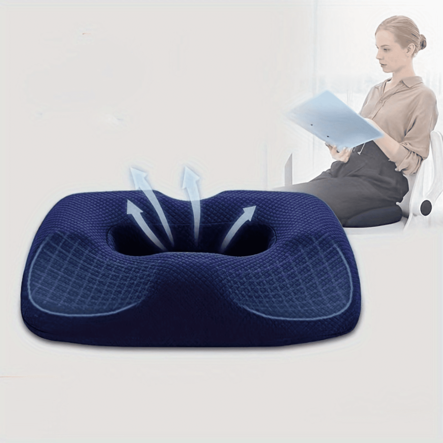 SHZHYIQIMR Memory Foam Ergonomic Seat Cushion for Ultimate Tailbone and