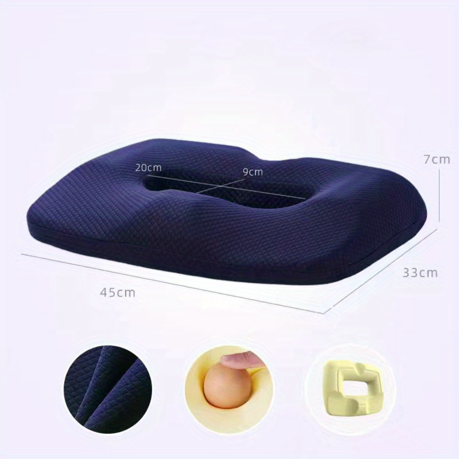 SHZHYIQIMR Memory Foam Ergonomic Seat Cushion for Ultimate Tailbone and
