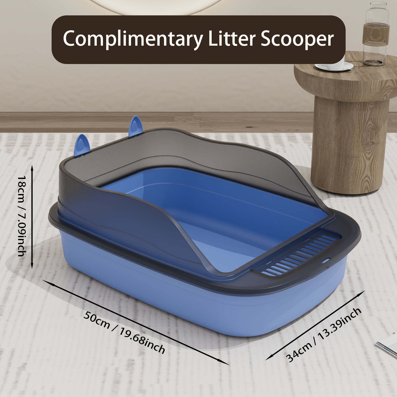 SHZHYIQIMR Securely enclosed extra large cat litter box with durable