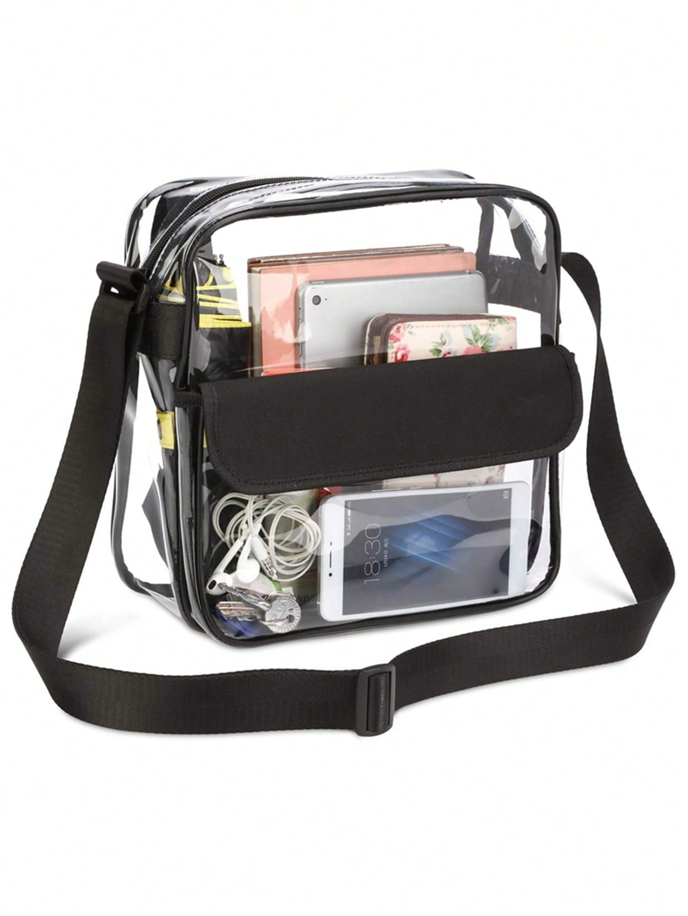 SHZHYIQIMR Trendy Transparent PVC Clear Bag Cross Body Tote Waterproof See Through Zippered