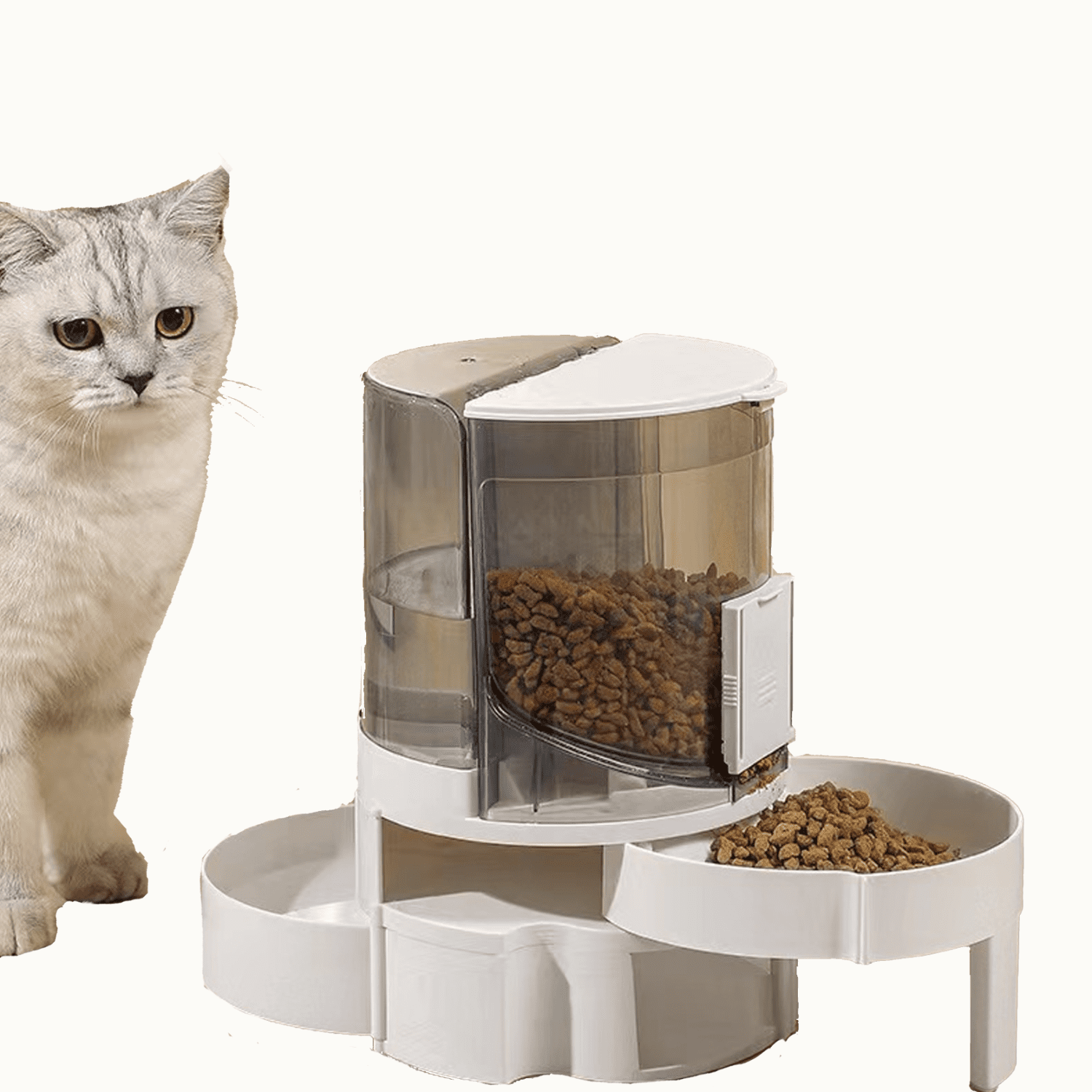 SHZHYUESONGKJ Automatic Refill Pet Feeder with Drywet Separation