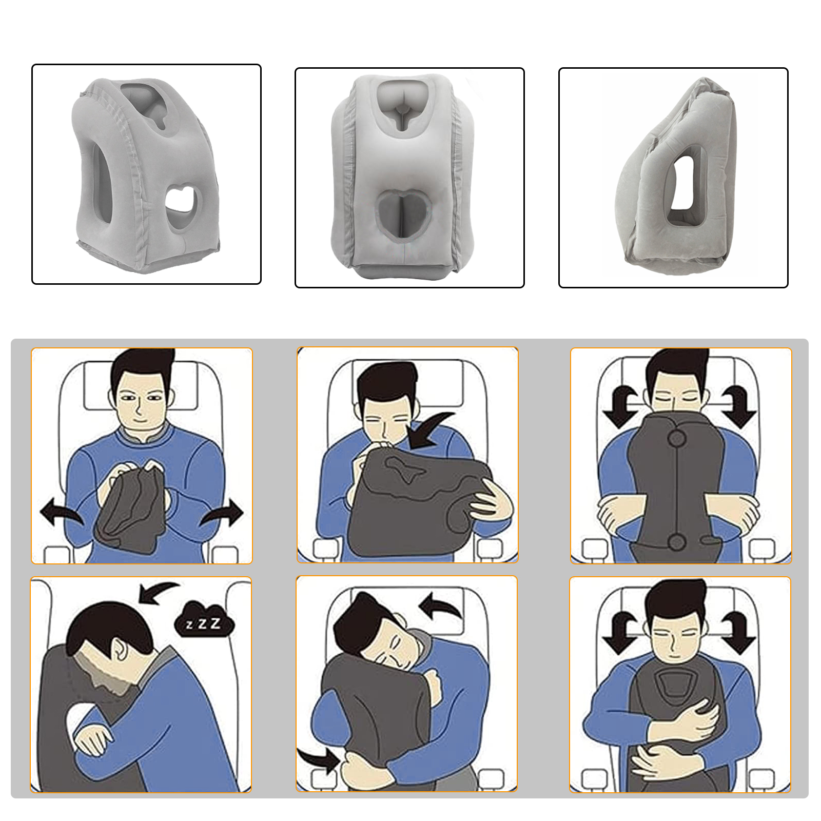 SHZHYUESONGKJ Compact and Lightweight Inflatable Travel Pillow Headrest