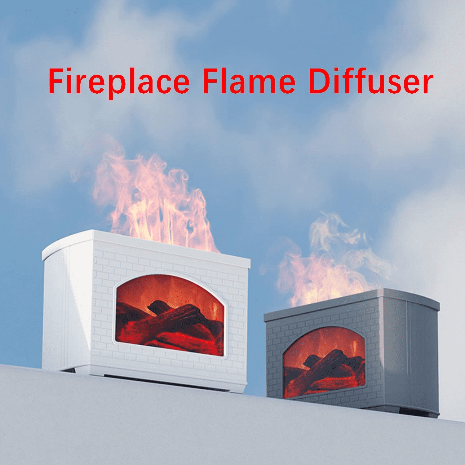 SHZHYUESONGKJ Cool Mist Humidifier with Flame Diffuser for Bedroom