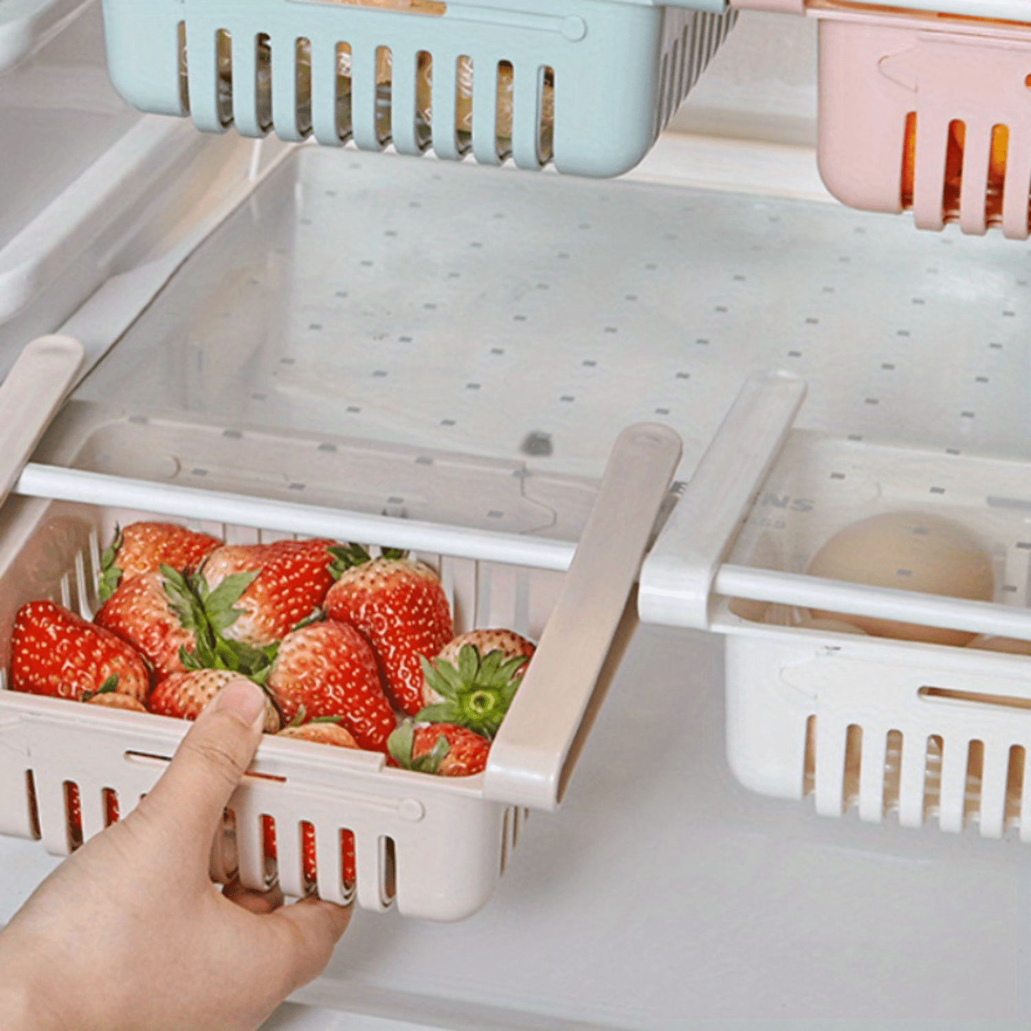 SHZHYUESONGKJ Fridge Organizer Box Practical Refrigerator Drawer
