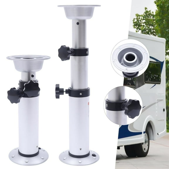 SHZICMY 16.9"-29.1"Adjustable Thickened Table Pedestal Stand Leg Base Mount Frame Aluminum Alloy Removable for RV Camper Marine Boat Caravan Motorhome Table